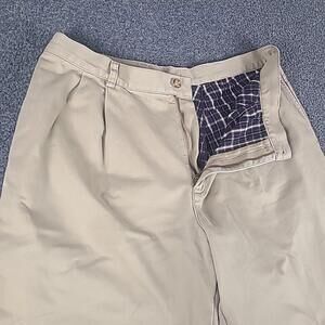 Vintage LL Bean Flannel Lined Pants Mens 40x34 Natural Fit Khaki 162388